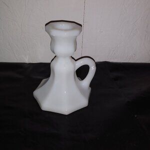 milk glass candle holder